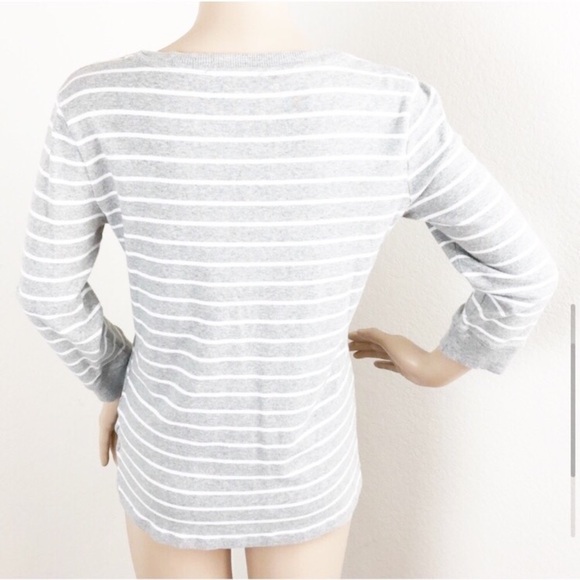 Jones New York light gray striped sweater - Picture 4 of 7